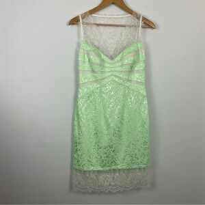 Aidan Mattox Sleeveless Green Lace Dress Size 6